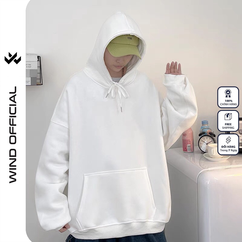 Áo hoodie unisex WIIS form rộng nam nữ nỉ BASIC thời trang thu đông oversize ulzzang