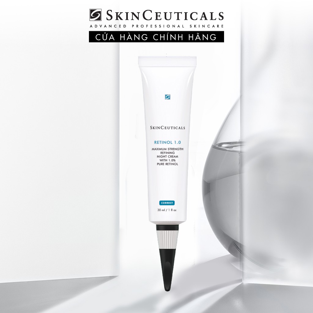 1.0% Skinceuticals​ Retinol 1.0 hỗ trợ tái tạo, cải thiện các khuyết điểm da sau mụn 30ml