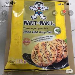 Bánh gạo vị rong biển want want 118g