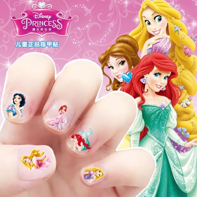 Hình Dán Móng Tay 3d Cho Bé Gái Và Bé Gái | Sticker Dán Móng Tay Hình frozen, sophia, cinderella ,kittenkt ,snow Trắng
