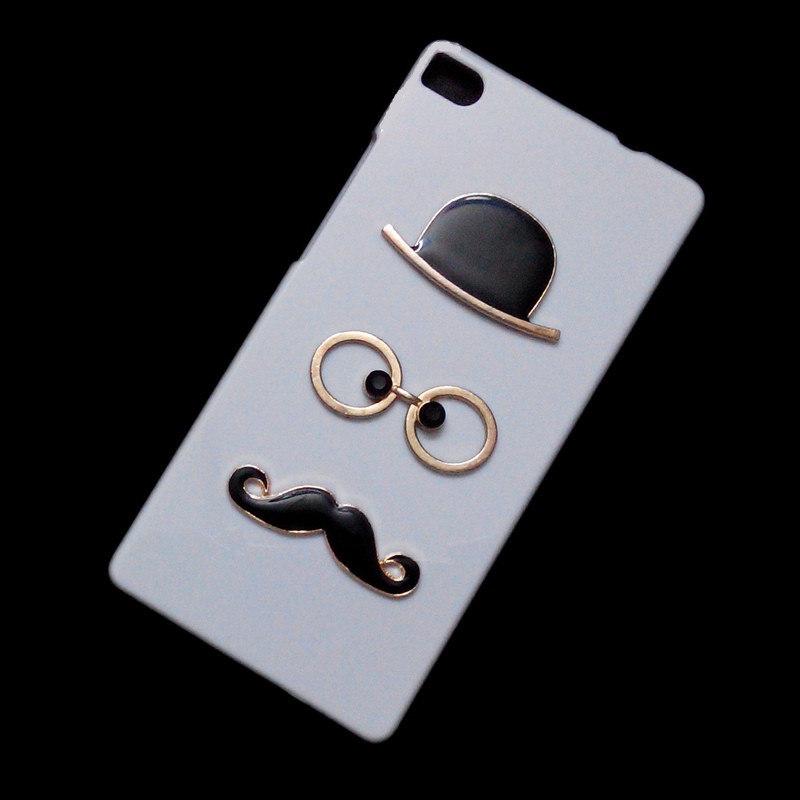 3D Cute Hat Eyes Mustache Designed Hard Back Cover Case for Huawei Mate 7 9 Pro S Nexus 6P Nova 3E 2S Ascend P7 P8 Lite 2017 2015 Max P9 P10 Plus P20 G7 G8 G9 Honor 6 3C 4C 4A 4X 5A Y6 II 5C 5X 6A 6X GR5 2017 7X 8 Lite V8 V9 V10 View 10