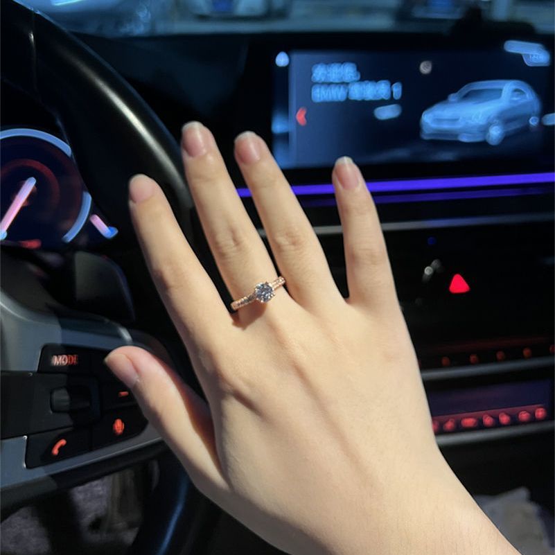 Nhẫn Moissanite Nhật Bản Và Hàn Quốc Thời Trang Bán Chạy Tinh Tế Không Phai Màu Kim Cương Quà Tặng Cho Cặp Đôi