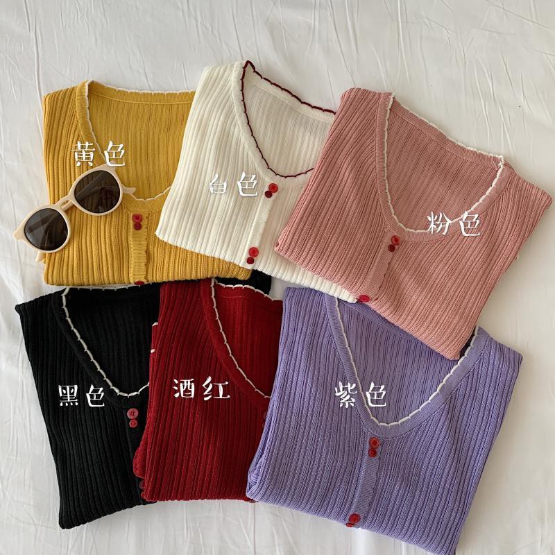 Áo khoác Cardigan dệt kim mỏng tay dài thời trang trẻ trung