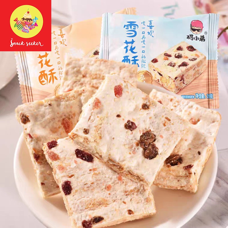 [FREESHIP XTRA] Bánh Sữa Bông Tuyết nhân xốp hạt hoa quả siêu ngon - Snackseeker - Đồ ăn vặt - Bánh Sữa Xốp