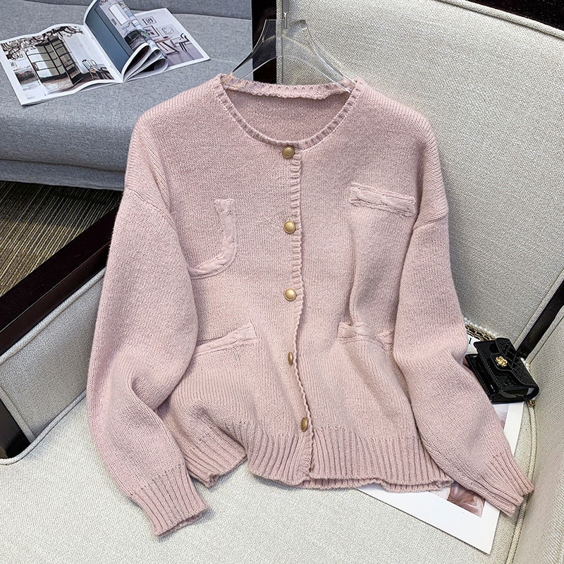 Áo Khoác Dệt Kim Tay Dài Màu Sắc Ngọt Ngào Phong Cách Hàn Quốc Cho Nữ