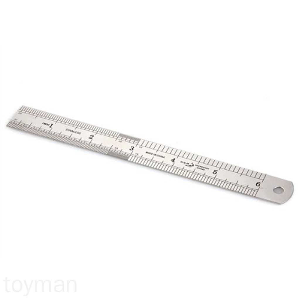 Thước đo hai mặt dài 15cm / 30cm bằng thép không gỉ cho học sinh/ nhân viên văn phòng