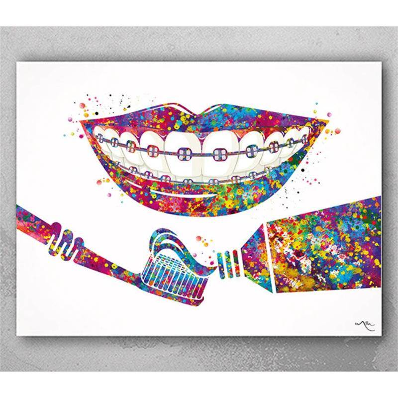 Tranh Vải Bạt Treo Tường In Hình Giải Phẫu Học Nha Khoa Răng Trang Trí Đa Ứng Dụng