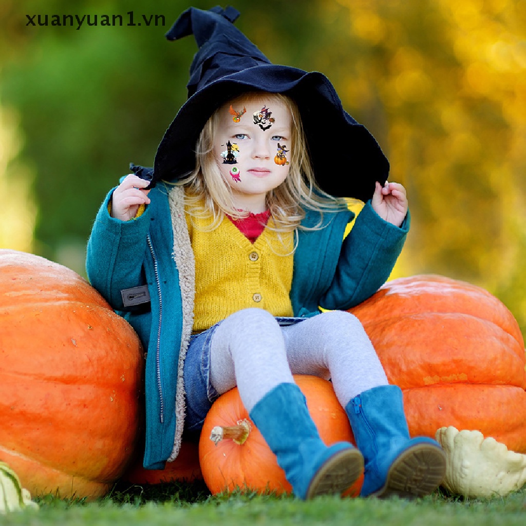 Set 12 Hình Xăm Dán Phong Cách Halloween Độc Đáo