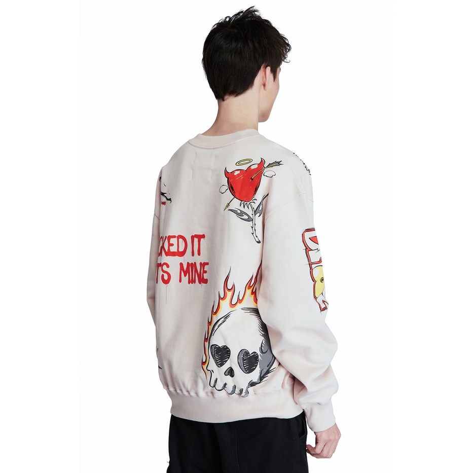 Áo dài tay nam LICKED COLLAB SWEATER PINK PASTEL