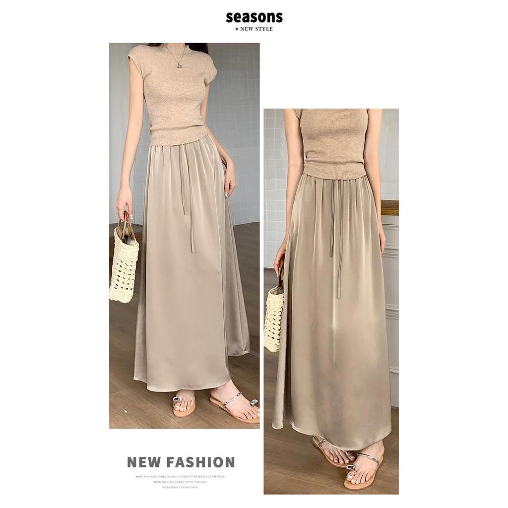 Chân Váy Dài Vừa Phối Dây Rút Thời Trang Cho Nữ 66190