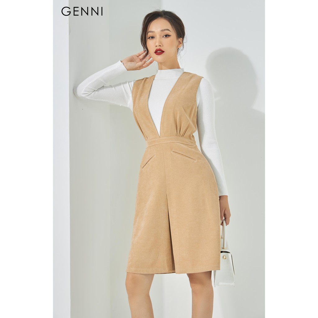 Váy gile nhung hai túi chéo GV016 - Genni
