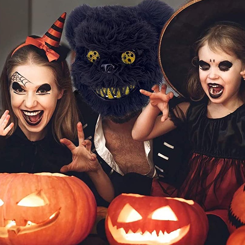Mặt Nạ Thỏ Máu Hóa Trang Halloween Kinh Dị