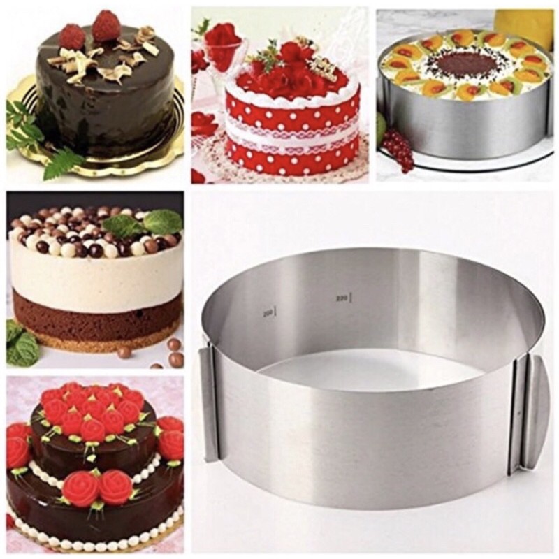 Khuôn ring mousse điều chỉnh kích thước từ 16cm đến 30cm