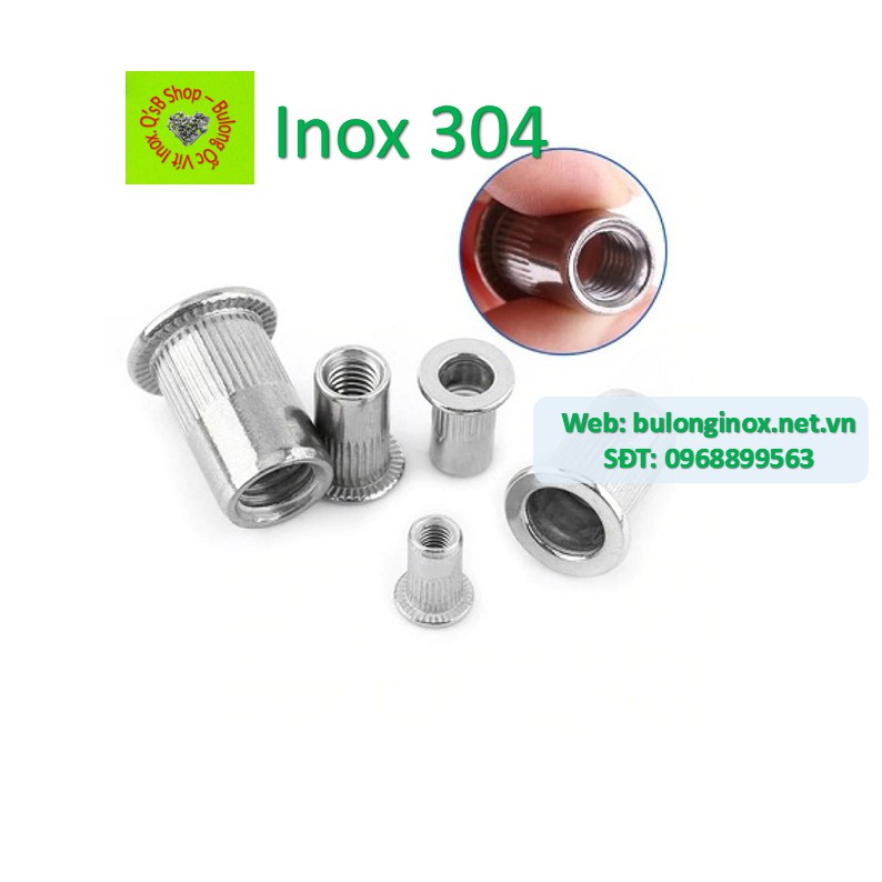 Ecu rút inox size M4- M10, Tán rút inox inox 304