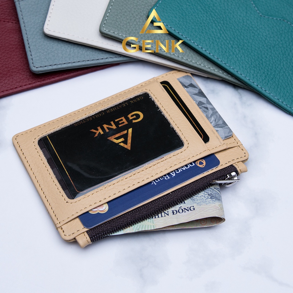 Ví Da Nữ mini đựng thẻ card holder Thương Hiêụ Genk - GBN01