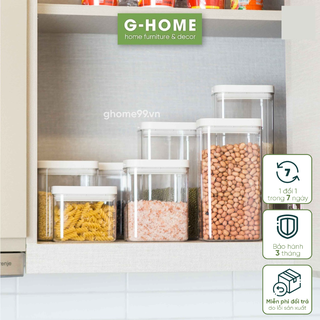 Hộp đựng đồ khô nắp chữ nhật Ghome, hộp bảo quản ngũ cốc cao cấp, không bị ẩm mốc HB21M5