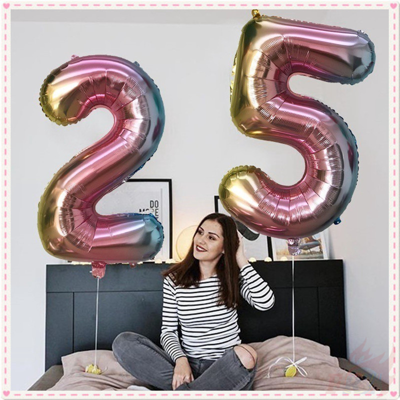 ♦ Trang Trí Tiệc - Bong Bóng ♦ 1 Bong Bóng Lõi Nhôm 32 Inch Hình Số Dùng Trang Trí Tiệc Sinh Nhật, Đám Cưới