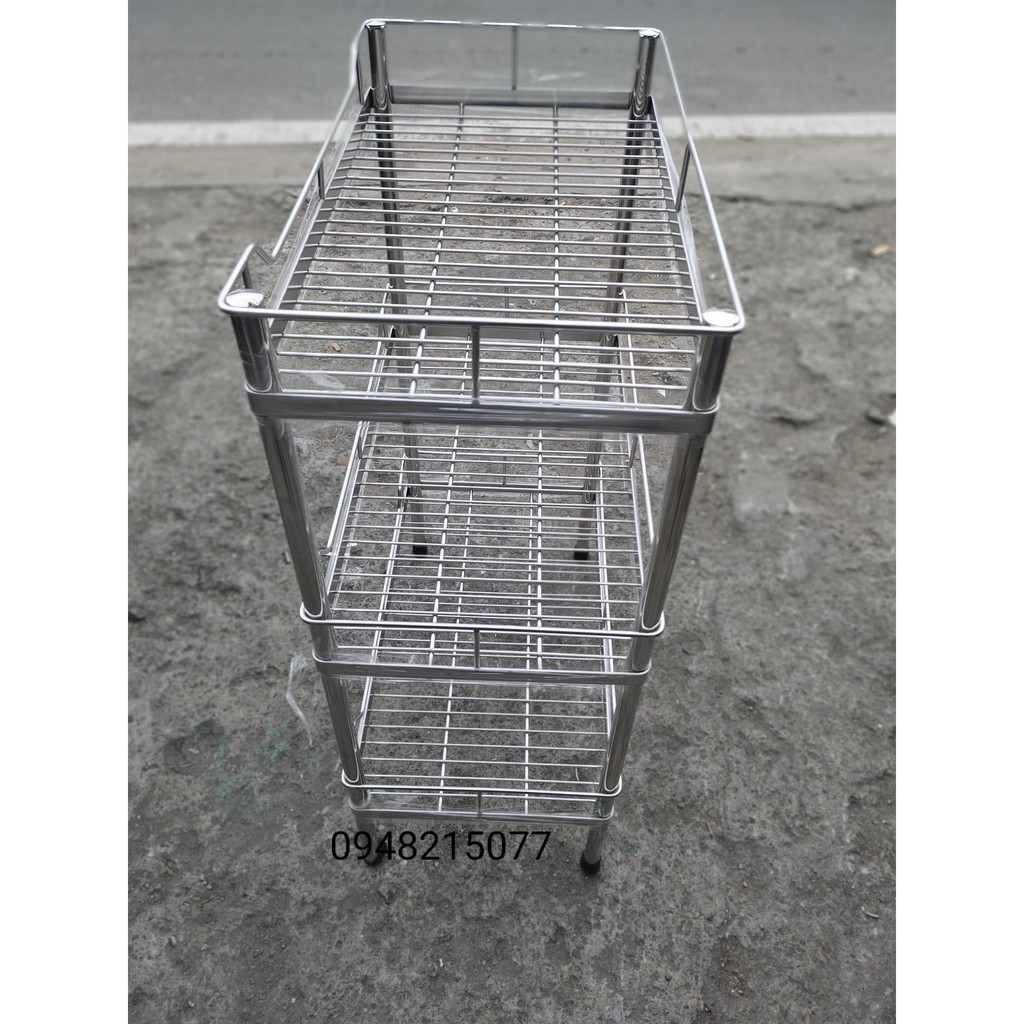 KỆ CHÉN ĐỨNG  3 TẦNG INOX 304 CAO CẤP