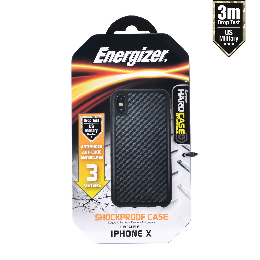 Ốp lưng Energizer carbon chống sốc 3m cho iPhone - ENCOUL3MIP