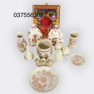 Bộ đồ thờ ban thần tài vàng