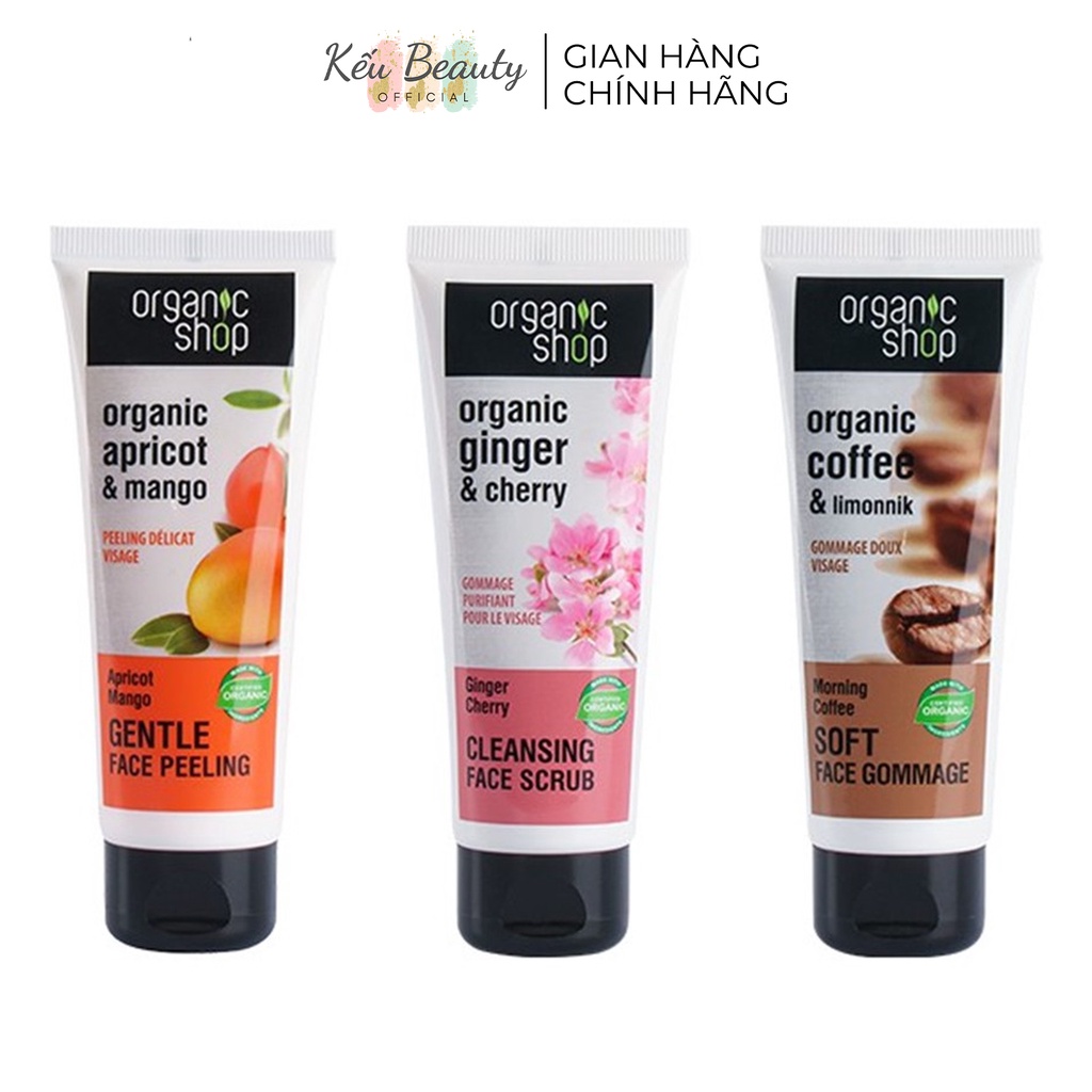 Tẩy tế bào chết mặt Organic Shop Soft Face Gommage 75ml