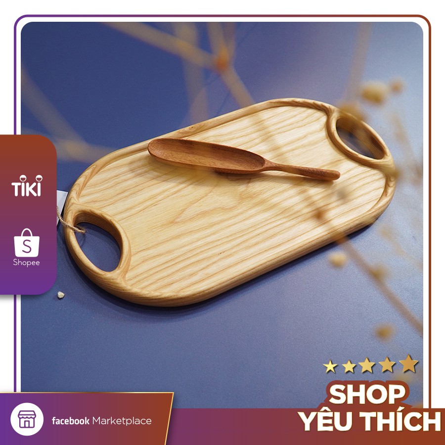 Khay gỗ trang trí hình Elip