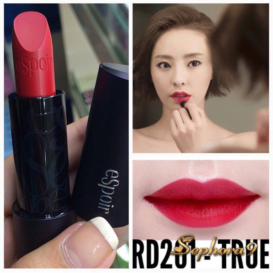 Son Espoir Lipstick Nowear S True RD201 Đỏ Tươi Sáng siêu đẹp