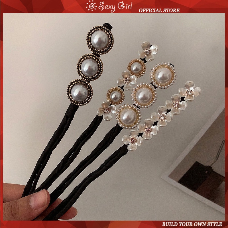 Kẹp Tóc Hình Bông Hoa / Vỏ Sò Đính Ngọc Trai Phong Cách Hàn Quốc Quyến Rũ Cho Nữ