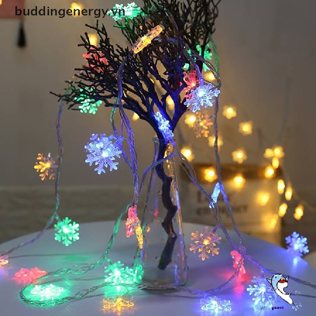 {BUDDI} Dây Đèn Led 20 Bóng Hình Bông Tuyết Trang Trí Cây Thông Giáng Sinh Năm Mới {BUDDI}