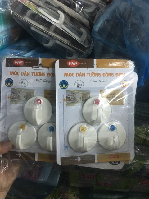 Combo 10VĨ  móc dán tường có đinh đóng vào tường loại 3cái cùng mẫu