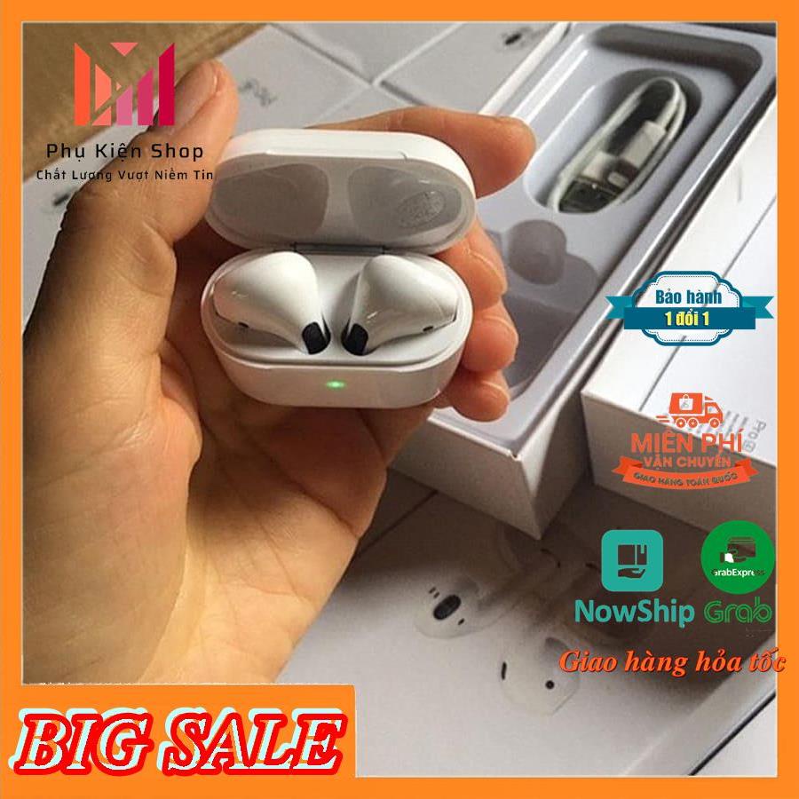 Bán Lỗ Xin 5* -  AlrPod Pro 4 - Tai nghe Bluetooth iphone định vị đổi tên cảm biến Tặng ốp ngẫu nhiên - lỗi 1 đổi 1