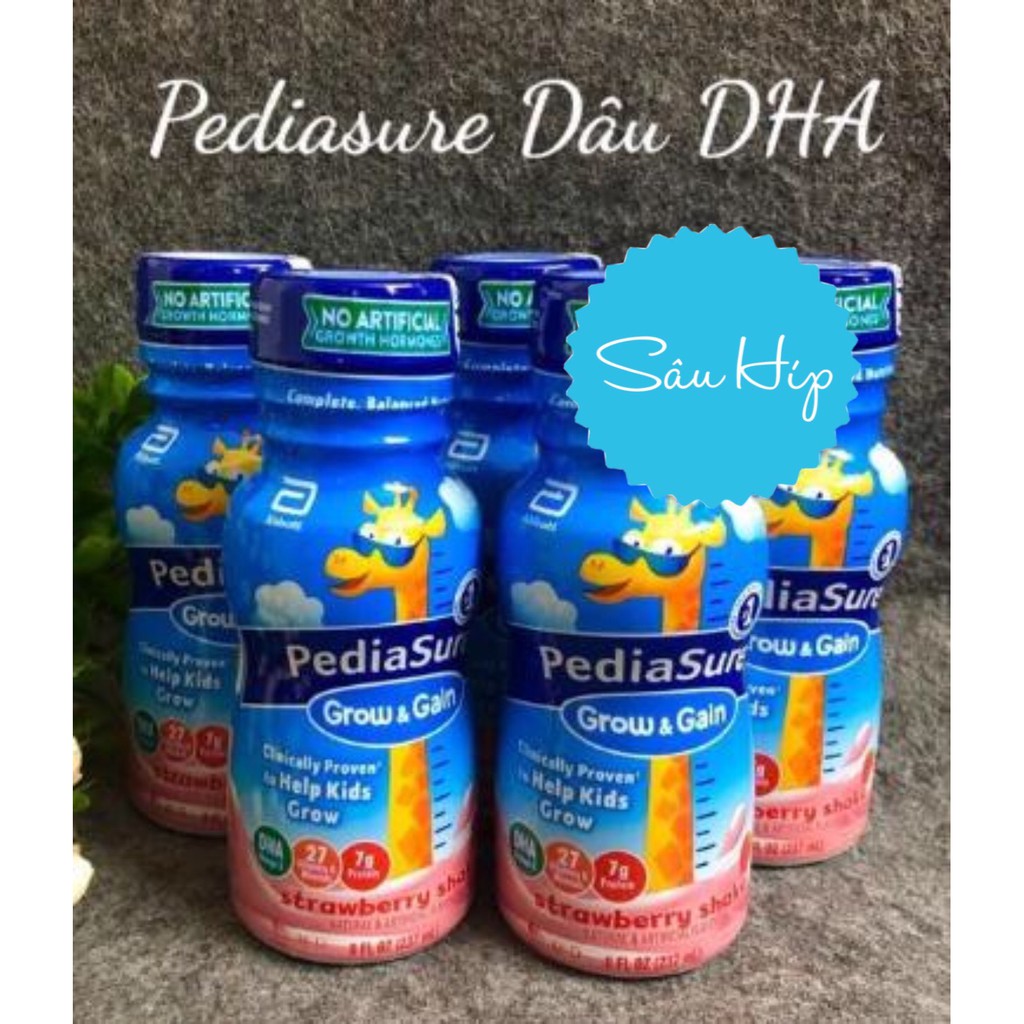 SỮA PEDIASURE NƯỚC HƯƠNG DÂU Grow and Gain 237ML