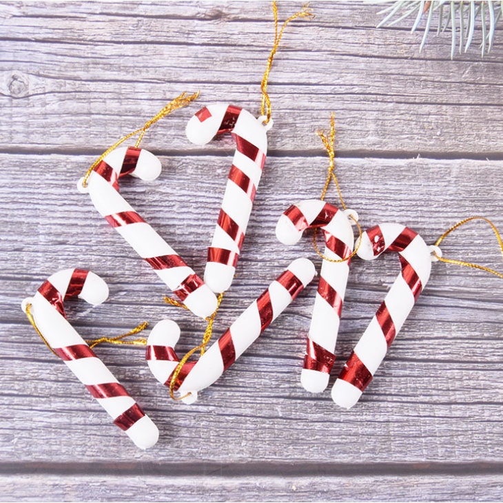 Set 6 gậy nhí sọc trang trí noel cây thông GAY01