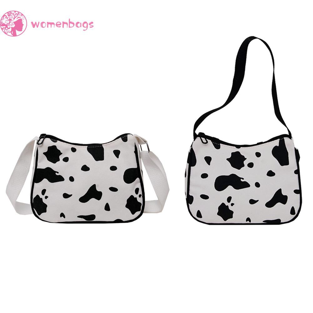 Túi vải canvas in họa tiết da bò thời trang thường ngày xinh xắn cho nữ | BigBuy360 - bigbuy360.vn