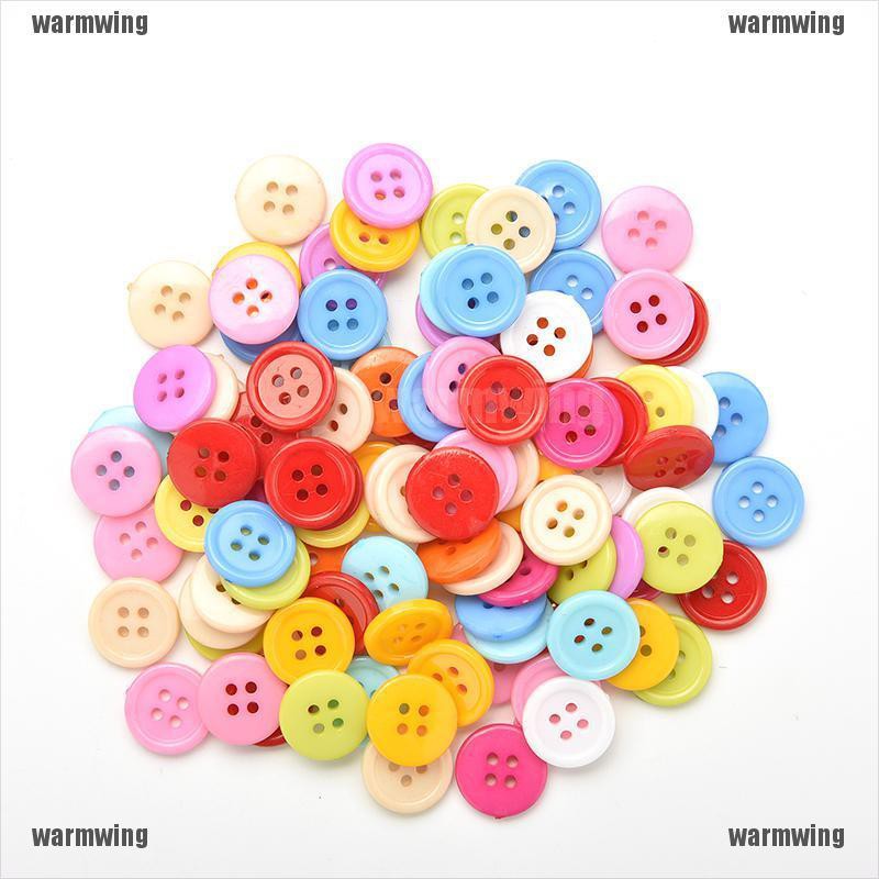 Set 100 nút tròn bằng nhựa làm đồ thủ công dành cho bé