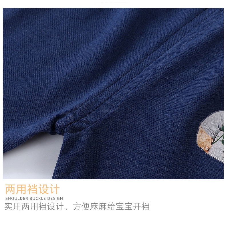 Bộ Đồ Hai Món Bằng Cotton Ngắn Tay In Hình Dễ Thương Dành Cho Trẻ Em 60-130cm