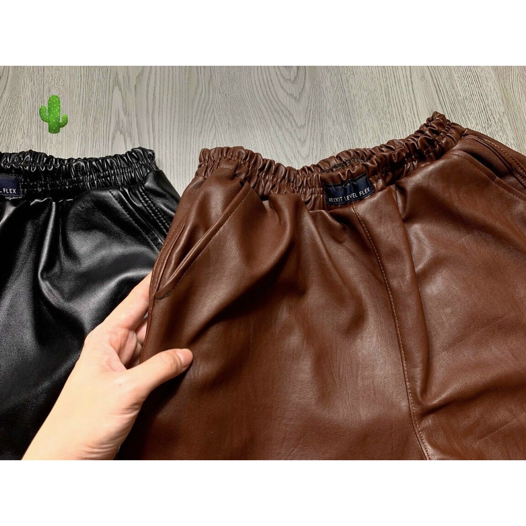 quần short da logo trước có 2 túi bên cá tính đẹp p