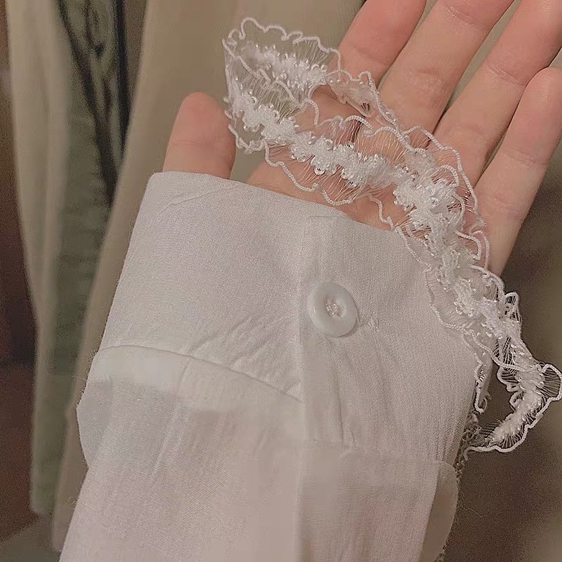 Vòng Cổ Choker Dây Ren Màu Trắng Phong Cách Hàn Quốc Thời Trang