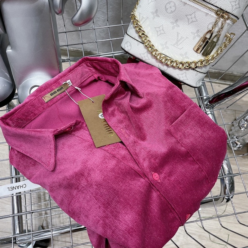 Sơ mi nhung tăm form rộng freesize nhiều màu cao cấp | BigBuy360 - bigbuy360.vn