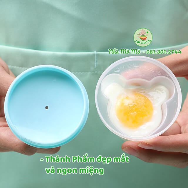 Bộ 4 Khuôn Hấp Trứng, Pudding, Thạch, Caramen Cho Bé Ăn Dặm (tặng kèm chổi) - Nhà Mỡ Mỡ