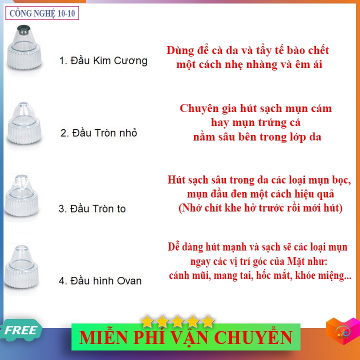 Máy Hút Mụn RT8080,8030 Siêu Sạch Với 5 Cấp Độ Làm Căn Da Xóa Nếp Nhăn - 92tien | BigBuy360 - bigbuy360.vn