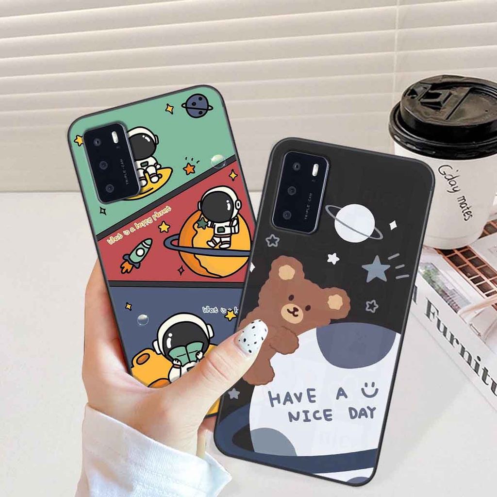Ốp Oppo A16 in hình vũ trụ, phi hành gia bầu trời cute dễ thương