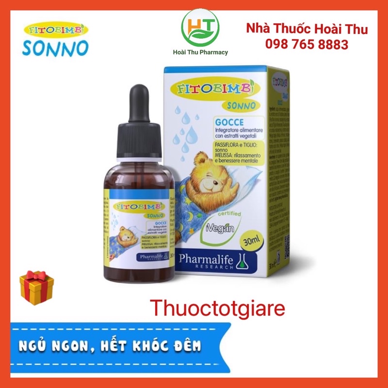 [ Kèm quà tặng ] FitoBimbi SONNO- Sonno BimBi - Thảo dược Châu Âu , giúp bé ngủ ngon ( Hàng Chính Hãng )