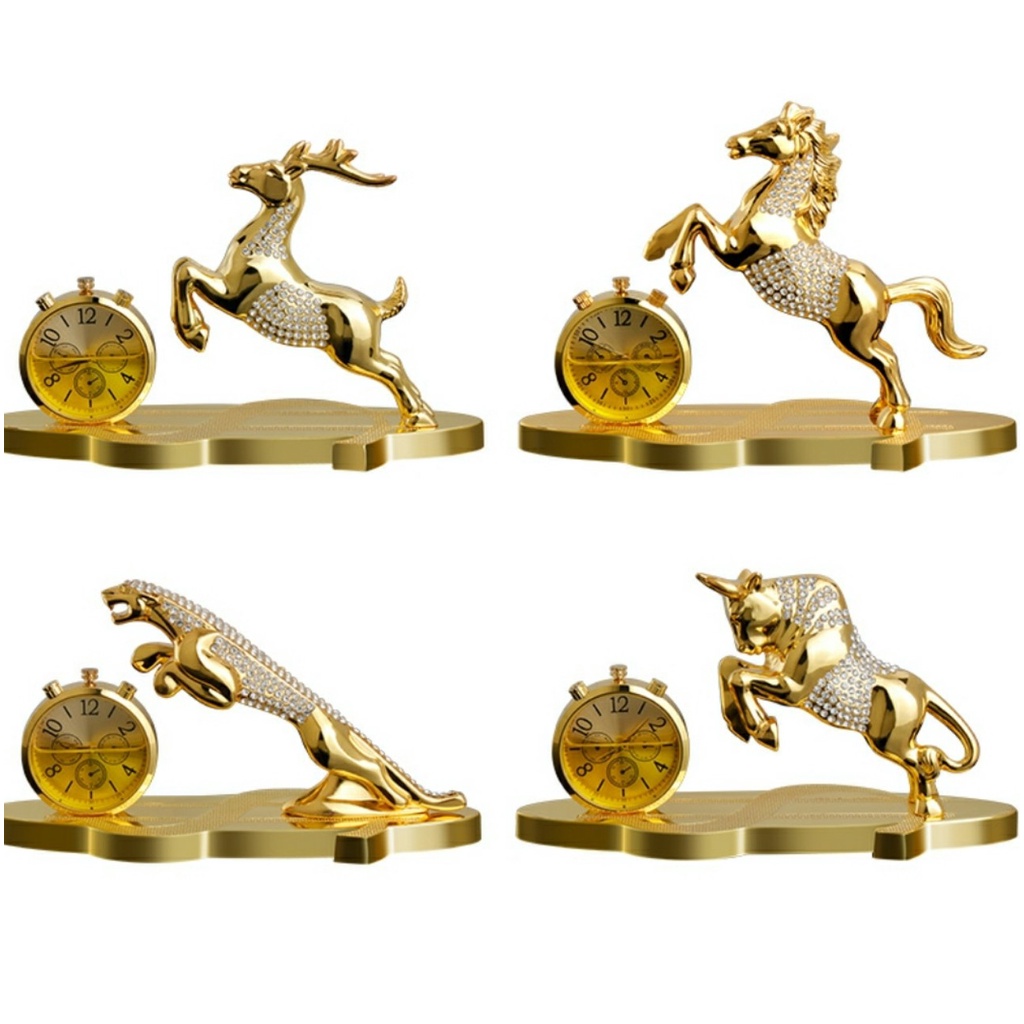 Tượng ngựa vàng nước hoa đính đá Pha lê trang trí nhà cửa hoặc đặt taplo ô tô