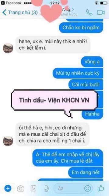 Tinh dầu nguyên chất Viện Hàn Lâm Khcnvn