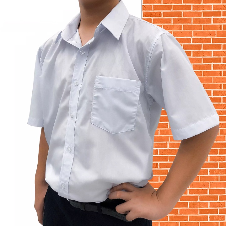 Áo đồng phục học sinh từ 20kg-90kg - Áo trắng học sinh nam các cấp - NH Kids Shop