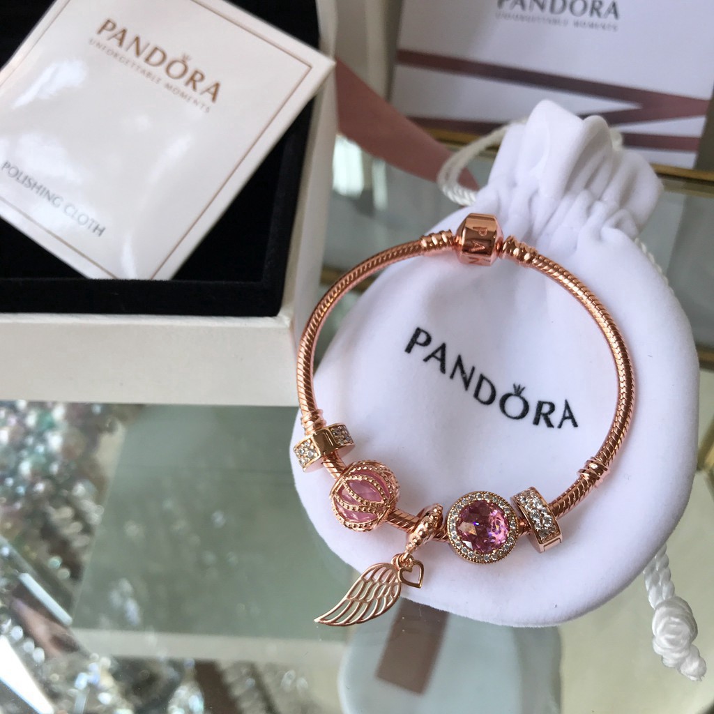 Vòng Tay Pandora Mạ Vàng Hồng Thời Trang 2021 Assa0215631