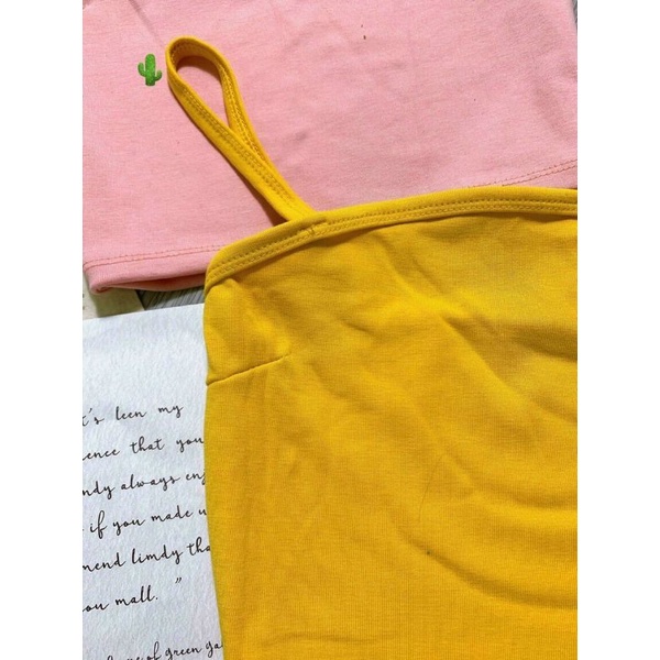 Áo 2 dây croptop ngực cúp form body ôm sát cơ thể, chất thun borip ôm sát cơ thể cho nàng &lt;53kg COLORY SHOP