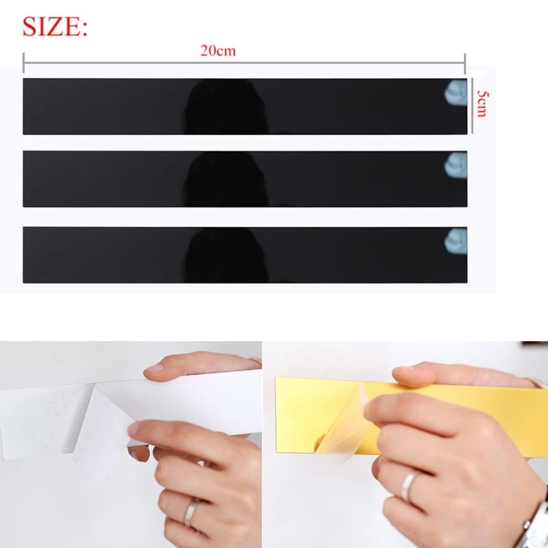 Set 10 Miếng Dán Tường Trang Trí Tráng Gương Hình Chữ Nhật Bằng Acrylic