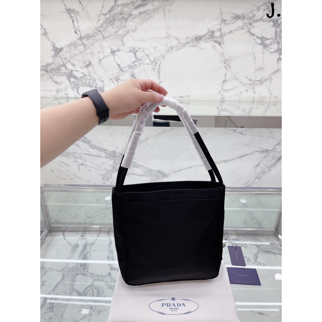 Prada Logo Tote bag handbag cổ điển da bò túi xách nữ Shoulder Bags
